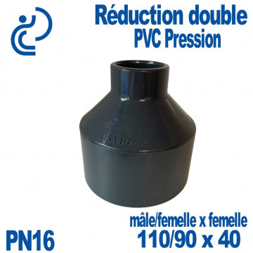 Réduction double Ø110/90x40 à coller PVC Pression