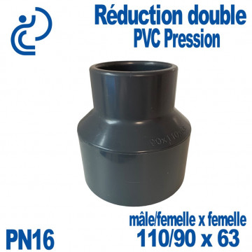 Réduction double Ø110/90x63 à coller PVC Pression