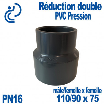 Réduction double Ø110/90x75 à coller PVC Pression