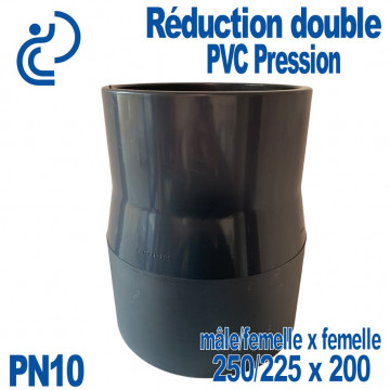 Réduction double Ø250/225x200 à coller PVC Pression