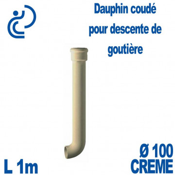 Dauphin Fonte Coudé Ø100 finition Crème longueur 1 mètre