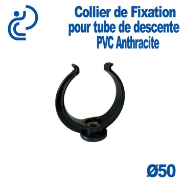 Collier pour descente de Gouttière Ø50 PVC Anthracite