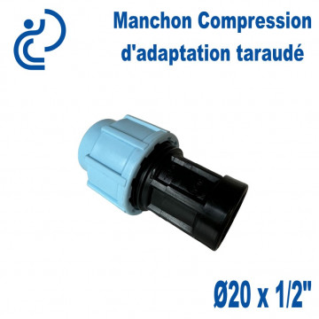 Manchon Compression d'adaptation Ø20 taraudé 1/2"