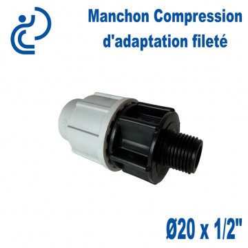 Manchon Compression d'adaptation Ø20 fileté 1/2"