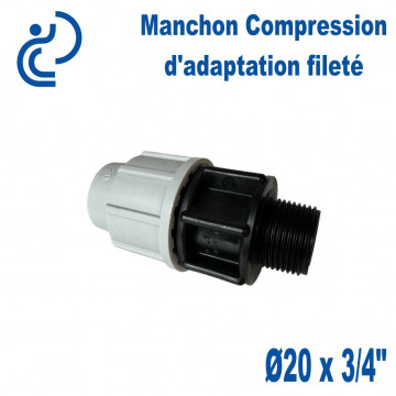 Manchon Compression d'adaptation Ø20 fileté 3/4"