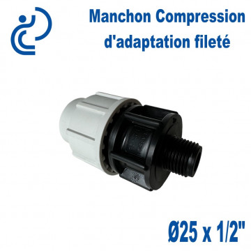 Manchon Compression d'adaptation Ø25 fileté 1/2"