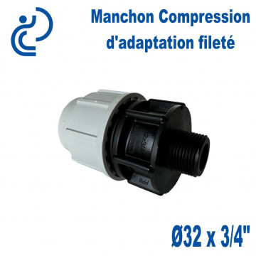 Manchon Compression d'adaptation Ø32 fileté 3/4"