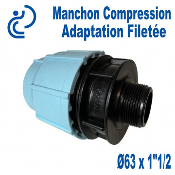 Manchon Compression d'adaptation Ø63 fileté 1"1/2
