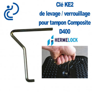 Clé KE2 de Levage / Verrouillage pour Tampon Composite D400 Gamme Hermelock