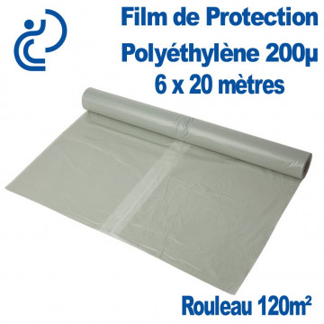 Film de Protection Polyéthylène 200µ 6x20m rouleau de 120m²
