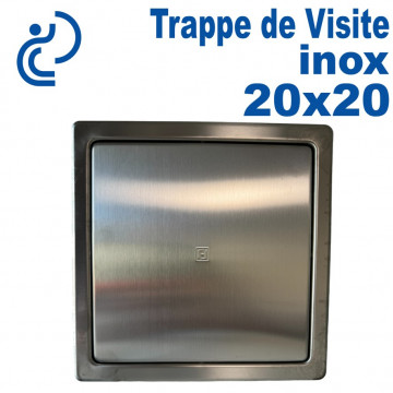 Trappe de Visite INOX extra plate 20x20cm Cadre encastré