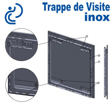 Trappe de Visite INOX prestige Cadre invisible à encastrer