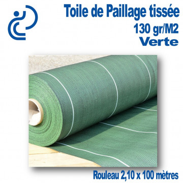 Toile de Paillage Tissée 130gr/M2 VERTE (rouleau de 2,10x100ml)