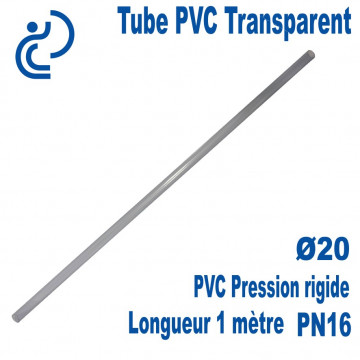 Tube pvc transparent D20 PN16 en 1ml