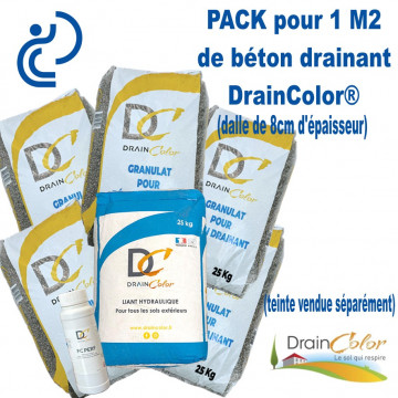 PACK pour 1M2 sur 8cm d'épaisseur de Béton Drainant DRAINCOLOR (hors teinte)