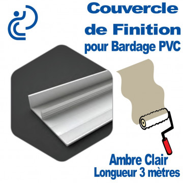 Couvercle de finition PVC Ambre Clair 50x15 longueur 3ml Pour bardage PVC