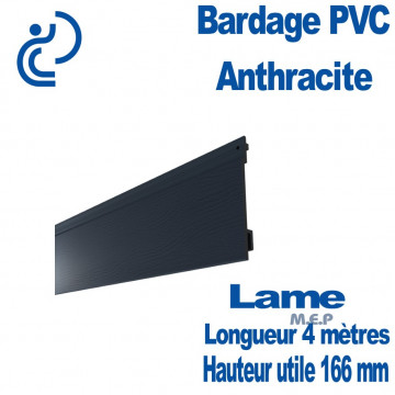 Lame Bardage Anthracite PVC cellulaire veiné longueur 4 mètres