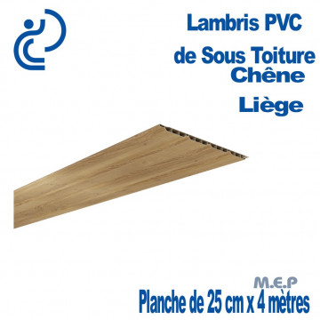 LAMBRIS PVC DE SOUS TOITURE Acajou planches 25 x 4 mètres