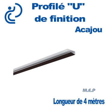 PROFILE DE FINITION U ACAJOU POUR LAMBRIS longueur de 4ml