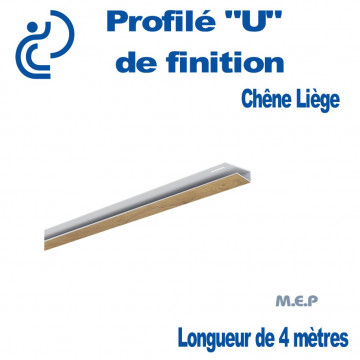 PROFILE DE FINITION U  POUR LAMBRIS longueur de 4ml CHENE LIEGE