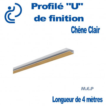PROFILE DE FINITION U CHENE CLAIR POUR LAMBRIS longueur de 4ml