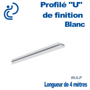 PROFILE DE FINITION U BLANC POUR LAMBRIS longueur de 4ml