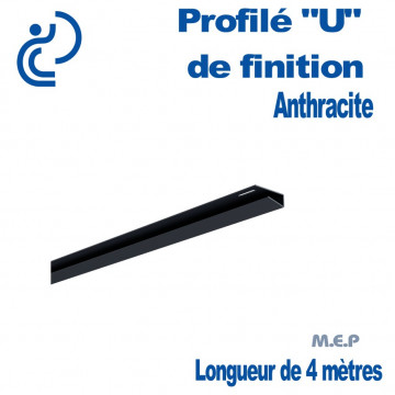 PROFILE DE FINITION U ANTHRACITE POUR LAMBRIS longueur de 4ml