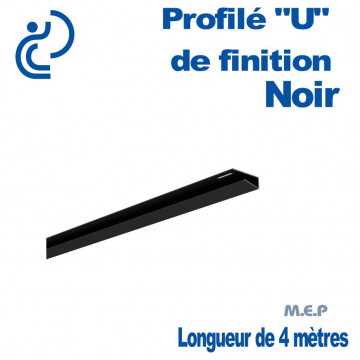 PROFILE DE FINITION U NOIR POUR LAMBRIS longueur de 4ml