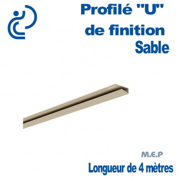 PROFILE DE FINITION "U" SABLE POUR LAMBRIS longueur de 4ml