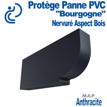PROTEGE PANNE PVC Anthracite Nervuré bois ep 90 Lg 600 ht 250mm