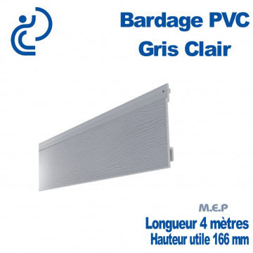 Lame Bardage Gris Clair PVC cellulaire veiné longueur 4 mètres