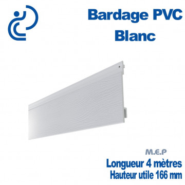 Lame Bardage blanc PVC cellulaire veiné longueur 4ml