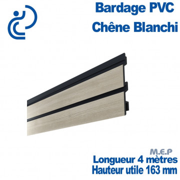 Lame bardage claircel chêne blanchi pvc 4ml