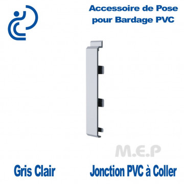 Jonction à Coller PVC Gris Clair pour Bardage PVC cellulaire Aspect Veiné Bois