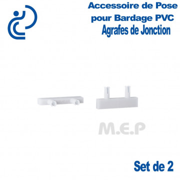 Set de 2 Agrafes PVC pour Jonction "Invisible" de Bardage PVC cellulaire
