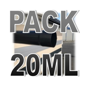 PACK 20ML TUBE DESCENTE PVC NOIR D100 (5 longueurs de 4ml)