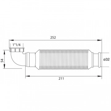 Siphon anti odeur lave linge - Sortie horizontale et verticale - D40 mm