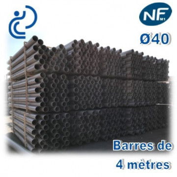 Tube PVC compact NF M1 D40 barres de 4ml