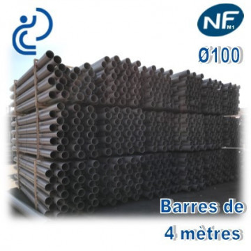 Tube PVC compact NF M1 D100 barres de 4ml