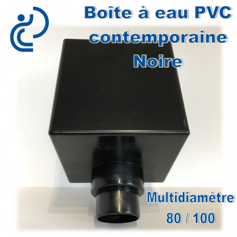 BOITE A EAU PVC CONTEMPORAINE NOIRE 80/100