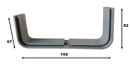 Gouttière Plate 187 Extra Large en PVC Gris longueur 6 mètres.