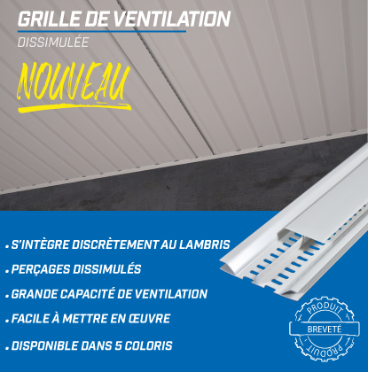 Grille ventilation pour Lambris sous-face MEP SV4 ⌀40 Noir 